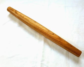 Rodillo francés de madera de cerezo hecho a mano - Hecho a mano en madera dura de cerezo natural