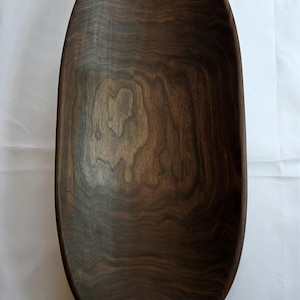 Large Hand Carved Black Walnut Dough Bowl: Food Safe Centerpiece