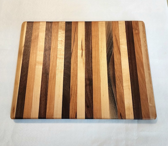Handcrafted Double Side Cutting Board in Maple, Cherry, and Black Walnut
