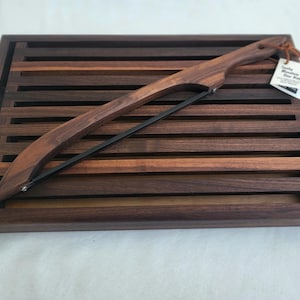 Handmade Black Walnut Crumb Tray: Bread Cutting Board with Trivet and Serving Tray