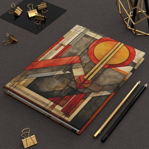 Hardcover | Frank Lloyd Wright Inspired Matte Journal 5.75&quot;x8&quot; | 150 Lined Pages Vibrant Colors Iconic Design Perfect Gift Creativity Notes