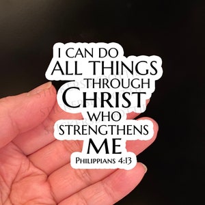 BIJBELVERS || "Ik kan alle dingen doen door Christus die mij sterkt ~ Filippenzen 4:13" Inspirerend, citaten, geloof, hoop, religieus geschenk