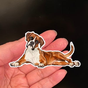 Adesivo de cachorro BOXER, adesivos, adesivo divertido, adesivo de vinil, volta às aulas, presente para dono de animal de estimação, cães, cachorrinhos, presente para veterinários, adesivo canino