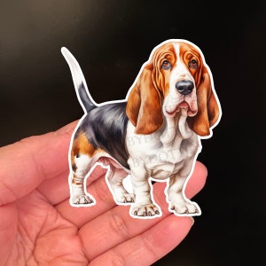 BASSET HOUND sticker, honden, stickers, leuke sticker, laminaat vinyl sticker, cadeau voor huisdiereigenaar, hond, cadeau voor dierenartsen, huisdieren, hondenliefhebbers