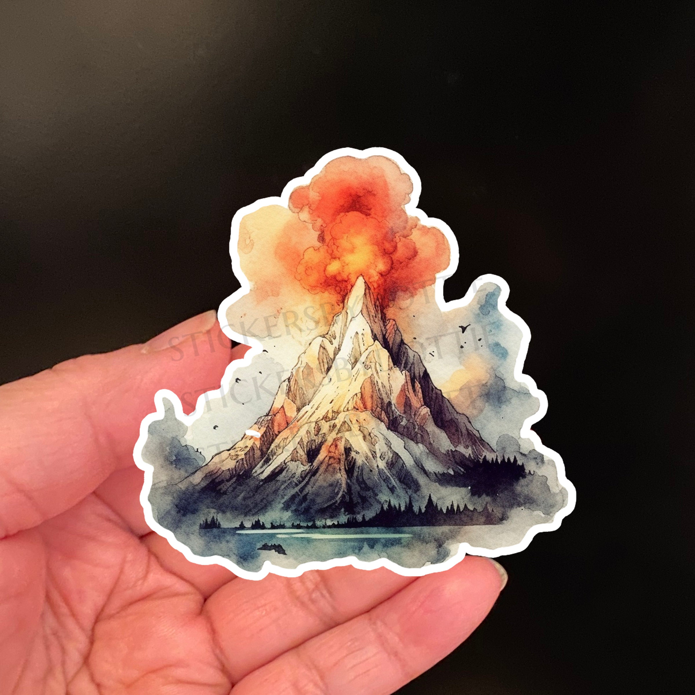 Volcano Sticker Prehistoric Dinosaur Era Stickers | Fun Sticker Glossy ...