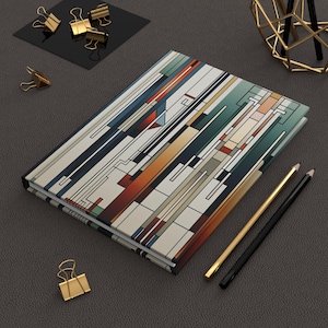 Hardcover | Frank Lloyd Wright Inspired Matte Journal 5.75&quot;x8&quot; | 150 Lined Pages Vibrant Colors Iconic Design Perfect Gift Creativity Notes
