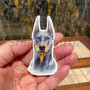 DOBERMANN Hund Vinyl-Aufkleber | Hunde, Aufkleber, lustiger Aufkleber, Geschenk für Hund Haustierbesitzer, Hund, Laptop Aufkleber, Geschenk für Tierärzte, Haustiere, DOBERMANN
