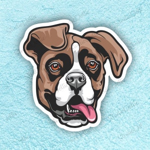 BOXER HUND Vinyl Sticker | Hunde, Aufkleber, Fun Sticker, Vinyl Glossy oder Matte Laminate Sticker, Geschenk Haustierbesitzer, Hund, Geschenk für Tierärzte, Haustiere, GSD