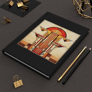 Hardcover | Frank Lloyd Wright Inspired Matte Journal 5.75&quot;x8&quot; | 150 Lined Pages Vibrant Colors Iconic Design Perfect Gift Creativity Notes
