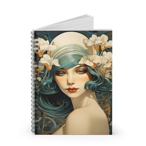 ART DECO Inspired Spiral Notebook | Elegant Vintage Design | 6x8 ~ 118 Ruled Line Pages | Perfect for Journaling, Goal Setting & Creativity
