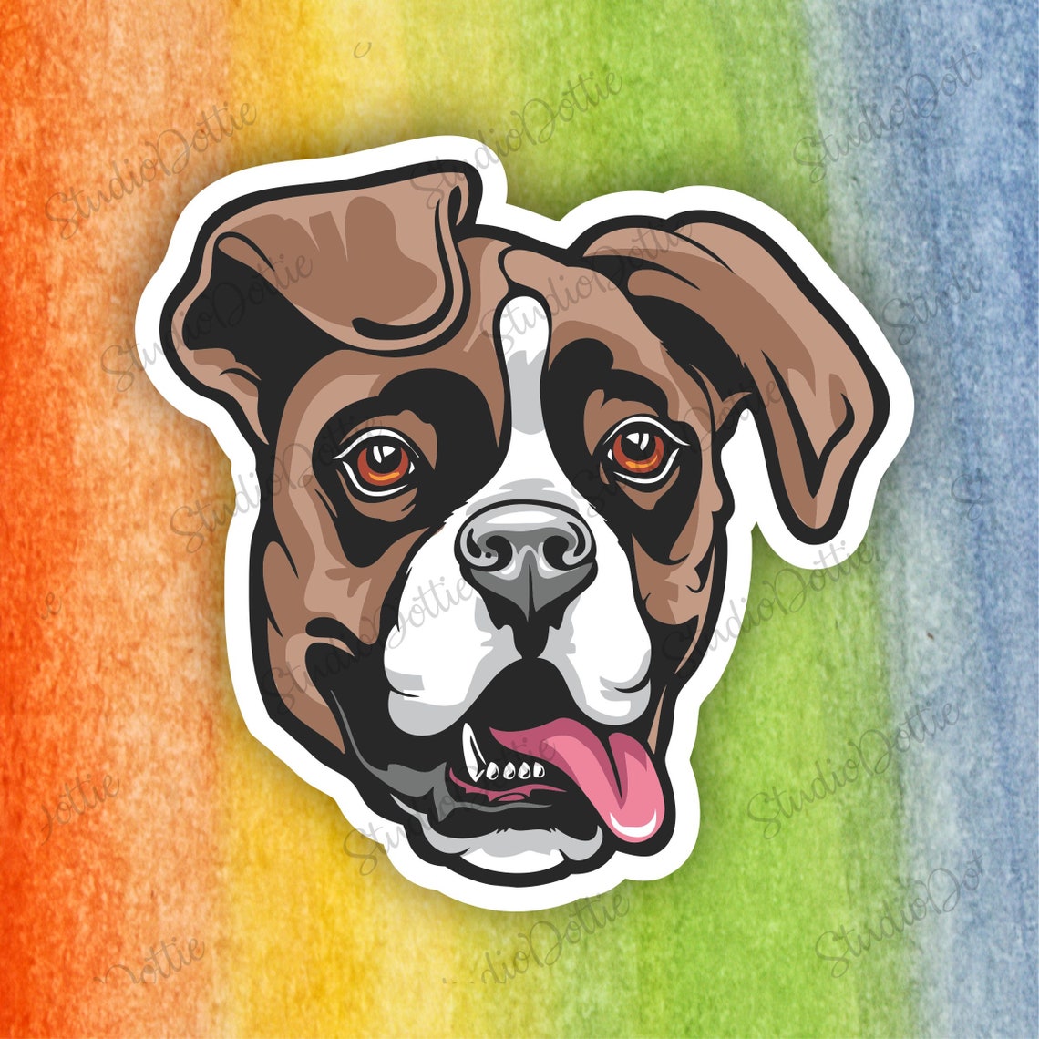 BOXER DOG Vinyl Sticker Dogs Stickers Fun Sticker Vinyl - Etsy