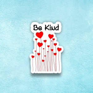 Be Kind-sticker, waterdichte vinylsticker, stickers, terug naar school, inspiratiecitaatsticker, vriendschapscadeau, motivatiestickers, vriendelijkheid