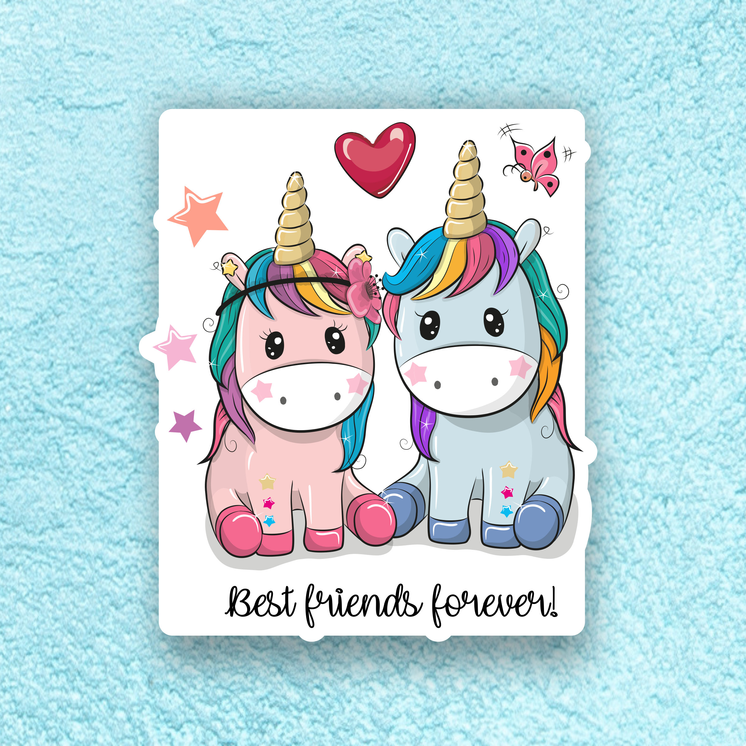 Best Friends Forever Stickers Unicorn Sticker Vinyl Etsy