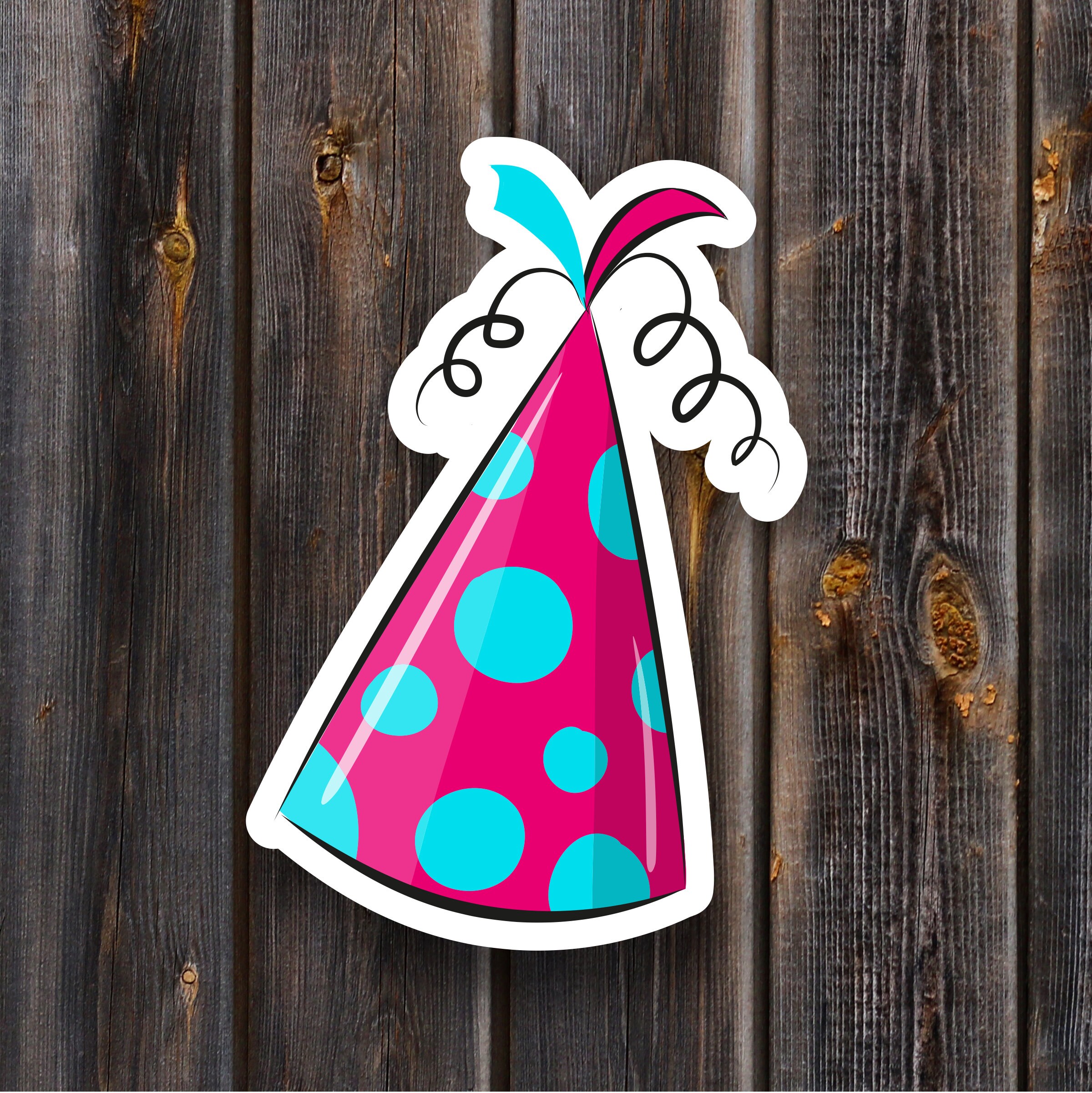 Party Hat Sticker Fun Laptop Sticker Vinyl Sticker Back to | Etsy