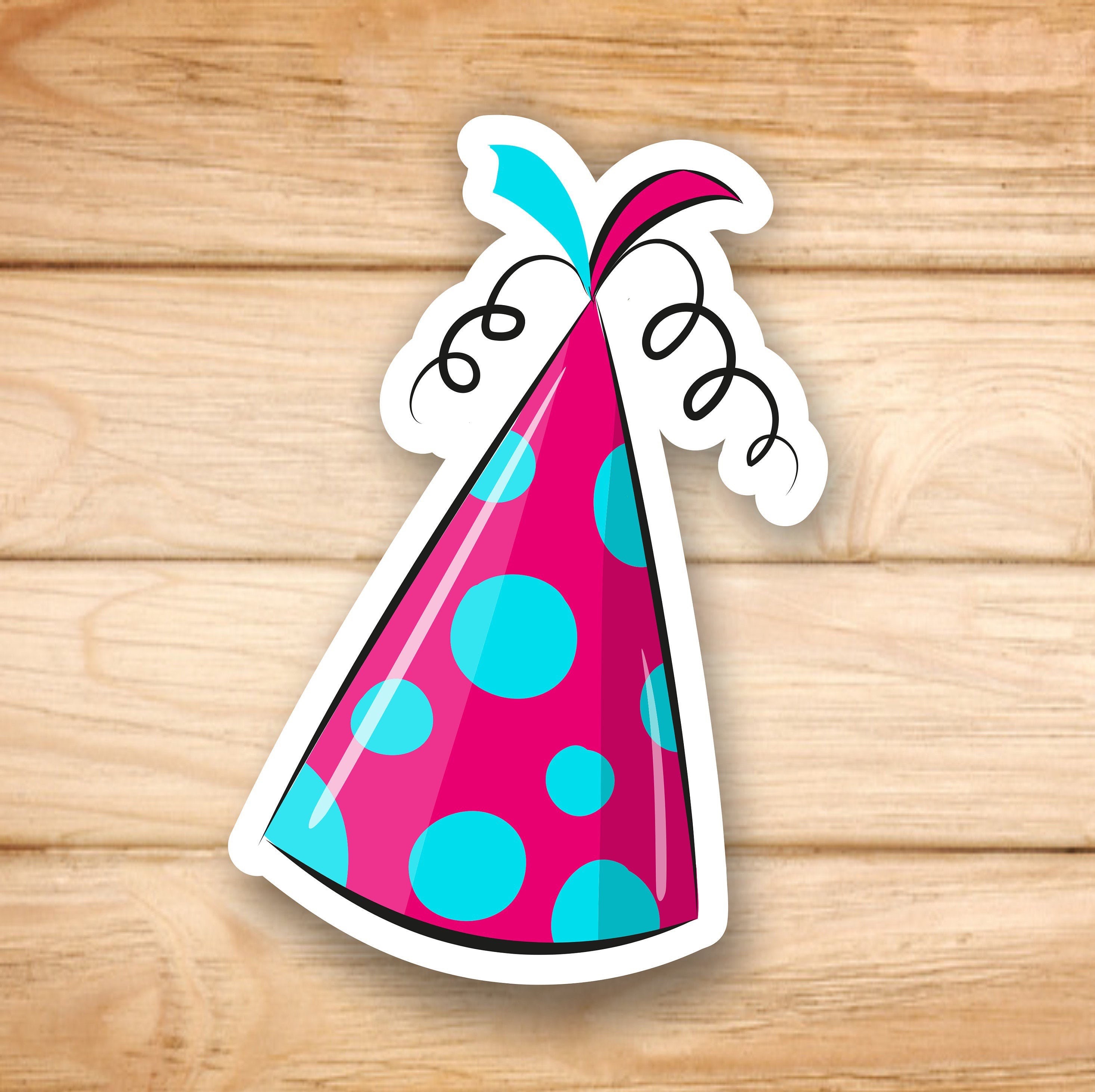 Party Hat Sticker Fun Laptop Sticker Vinyl Sticker Back to | Etsy