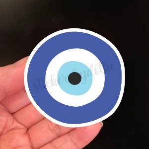Sticker boze oog, stickers, succes, mat laminaat vinyl sticker, vriendschapscadeau, mooi leven, beterschap, talisman, weerbestendige sticker