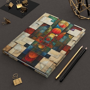 Hardcover | Frank Lloyd Wright Inspired Matte Journal 5.75&quot;x8&quot; | 150 Lined Pages Vibrant Colors Iconic Design Perfect Gift Creativity Notes