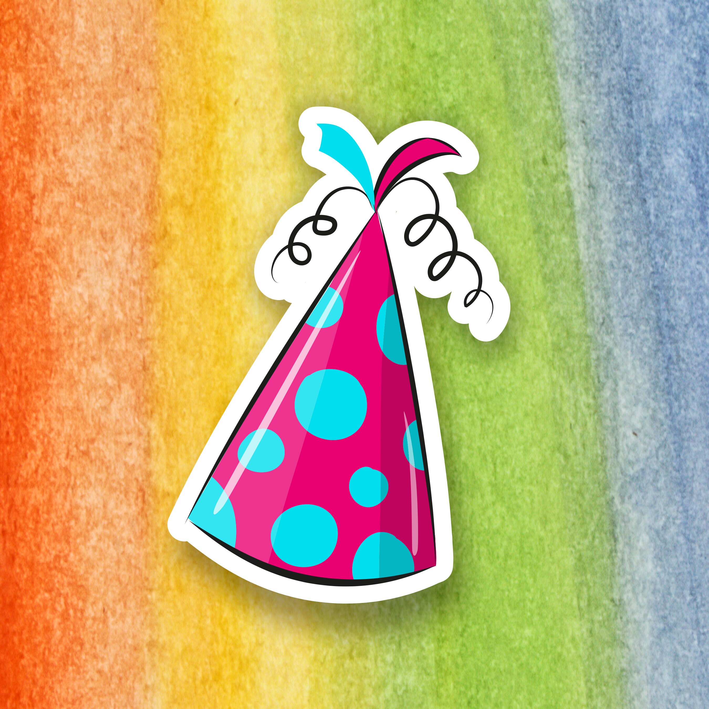 Party Hat Sticker Fun Laptop Sticker Vinyl Sticker Back to Etsy