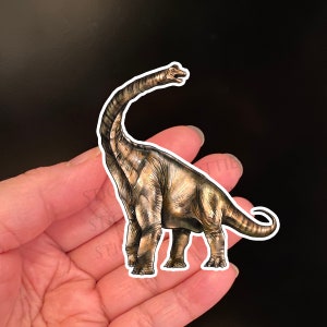 Adesivo de dinossauro BRACHIOSAURUS, adesivos, adesivo divertido, adesivo de vinil laminado fosco, volta às aulas, presente para crianças, adesivos de dinossauro