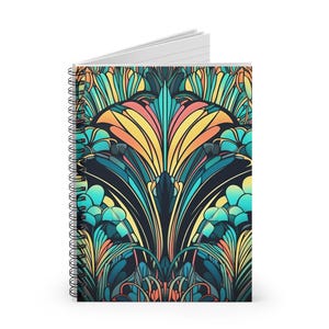 ART DECO Inspired Spiral Notebook | Elegant Vintage Design | 6x8 ~ 118 Ruled Line Pages | Perfect for Journaling, Goal Setting & Creativity