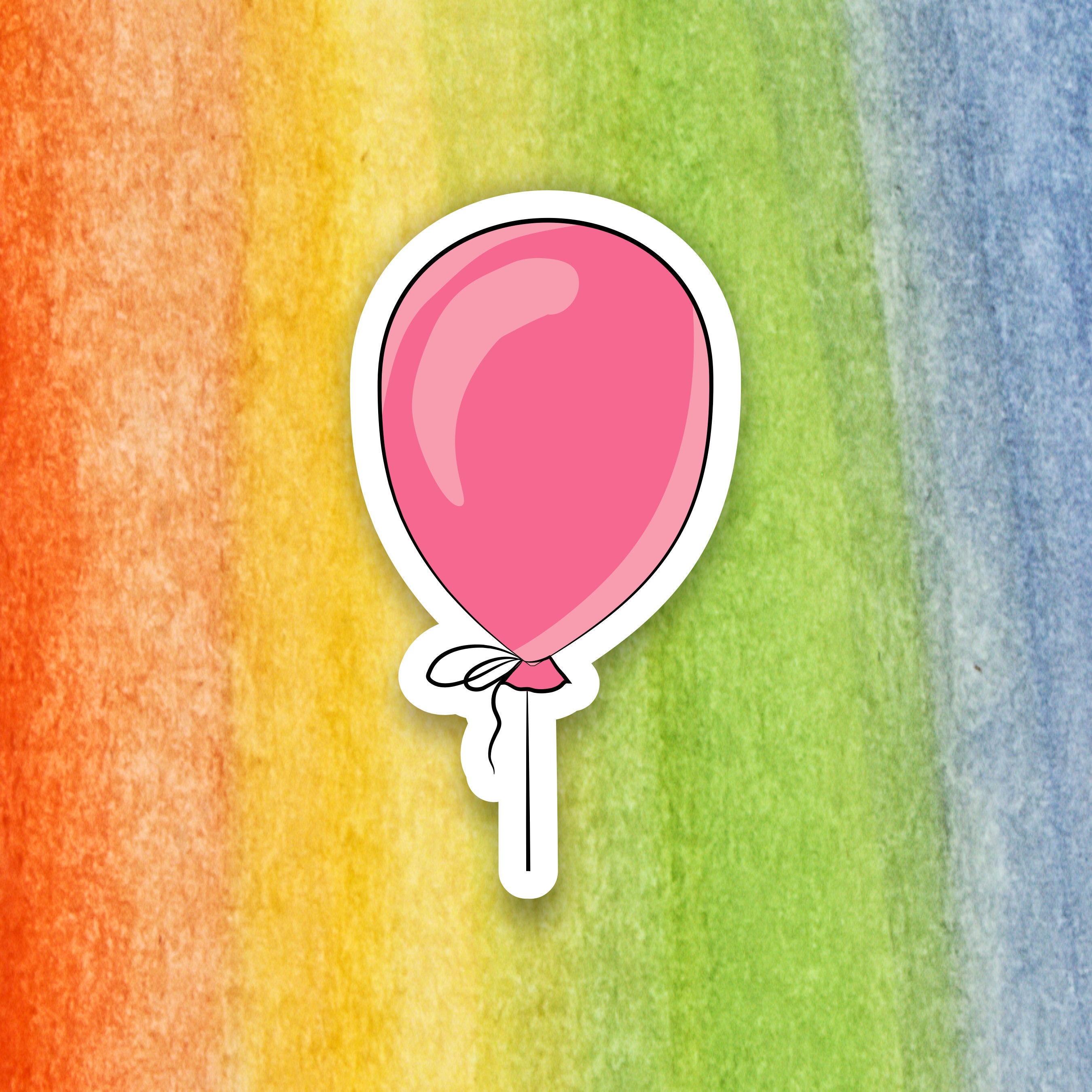 Pink Balloon Sticker Stickers Vinyl Waterproof Sticker Fun Etsy