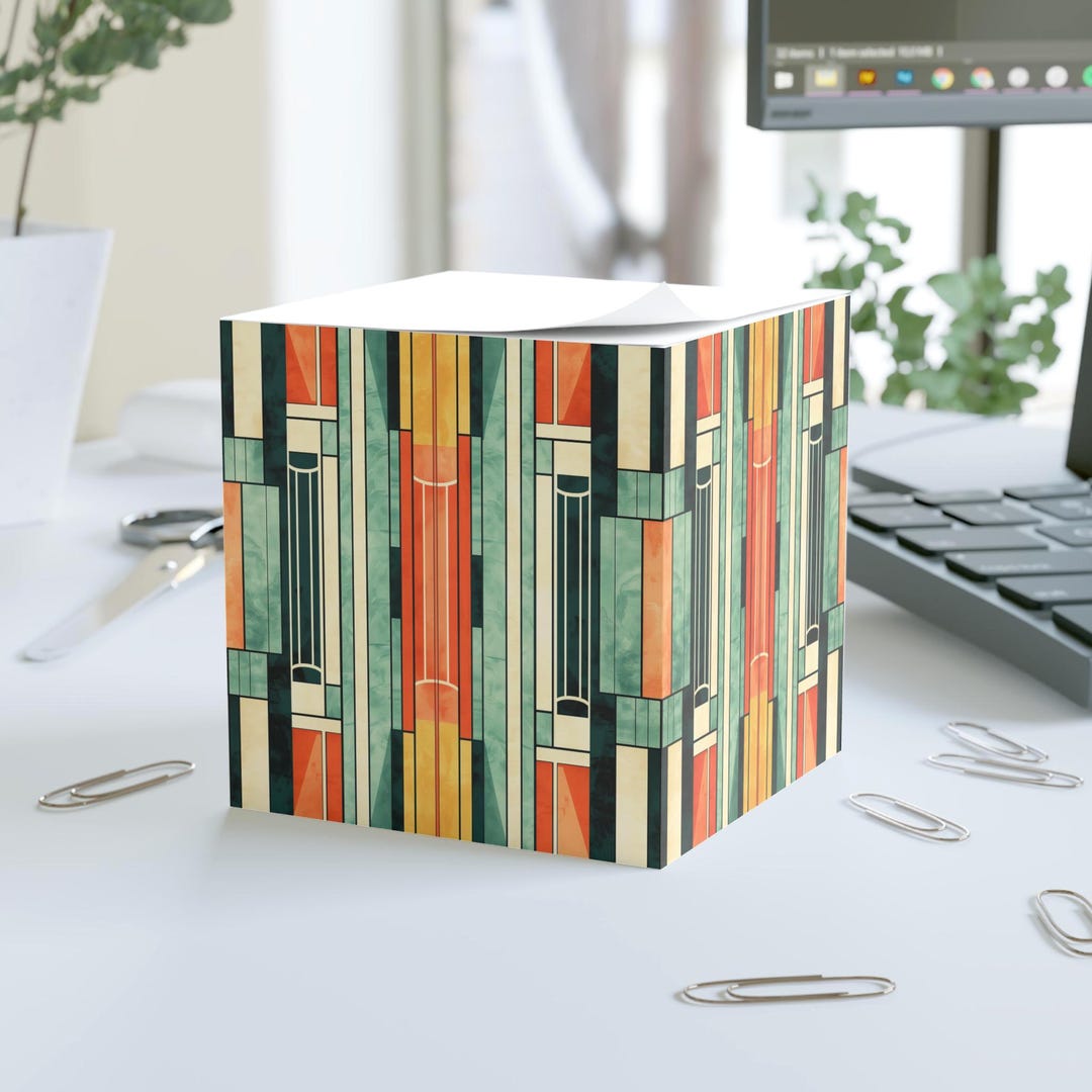 Frank Lloyd Wright Inspired Sticky Note Cube | Architectural Desk Decor ...