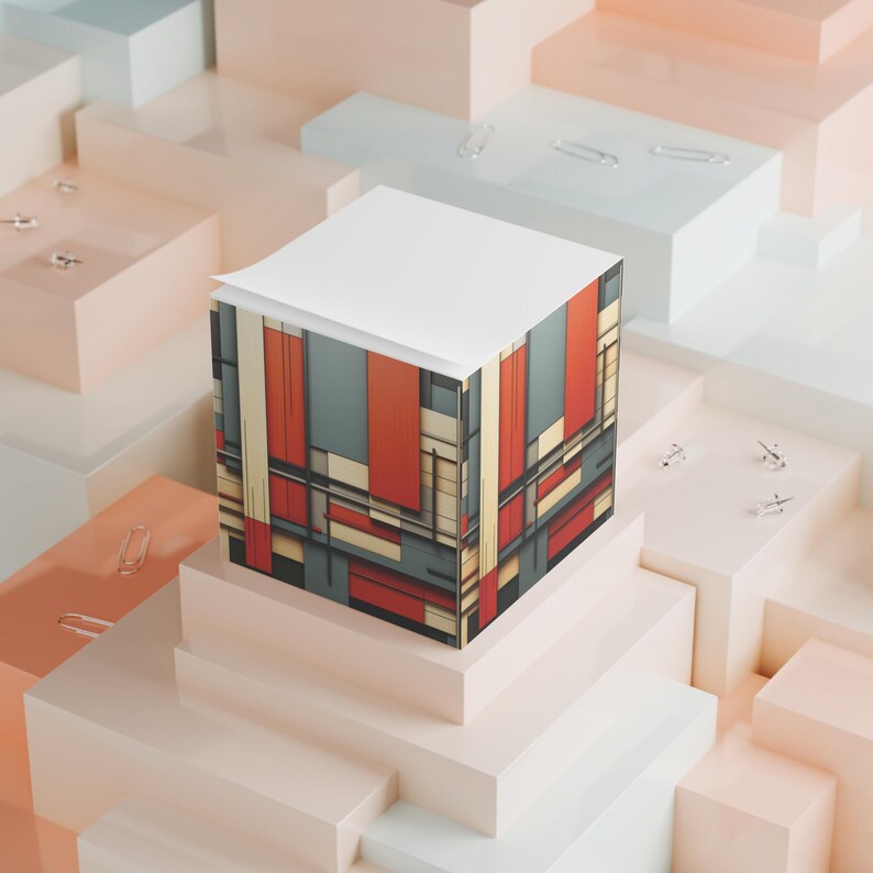 Frank Lloyd Wright Inspired Sticky Note Cube | Architectural Desk Decor ...