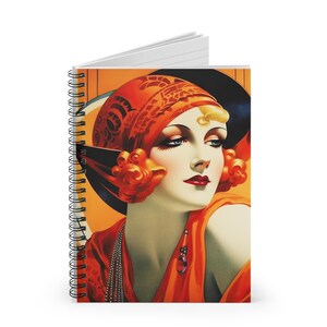 ART DECO Inspired Spiral Notebook | Elegant Vintage Design | 6x8 ~ 118 Ruled Line Pages | Perfect for Journaling, Goal Setting & Creativity