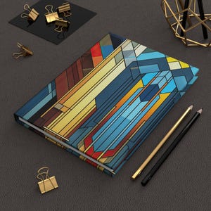 Hardcover | Frank Lloyd Wright Inspired Matte Journal 5.75&quot;x8&quot; | 150 Lined Pages Vibrant Colors Iconic Design Perfect Gift Creativity Notes
