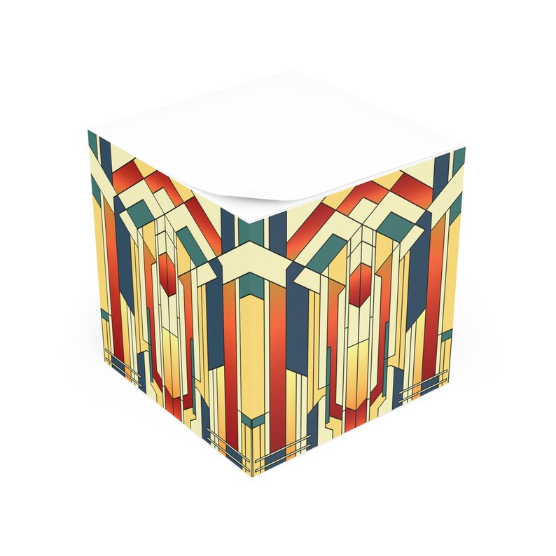 Frank Lloyd Wright Inspired Sticky Note Cube | Architectural Desk Decor ...