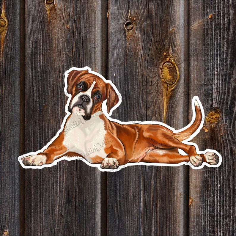 BOXER Dog Sticker Stickers Fun Sticker Vinyl Sticker Back - Etsy