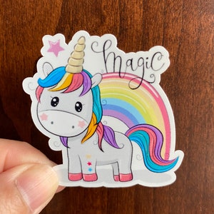 Magische eenhoornsticker, stickers, eenhoorn, leuke sticker, vinyl waterdichte sticker, terug naar school, magisch, verjaardag vriendschapssticker