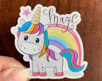 Magical Unicorn Sticker, Stickers, Unicorn, Fun Sticker, Vinyl Waterproof Sticker, Back to School, Magical, Birthday Friendship Sticker