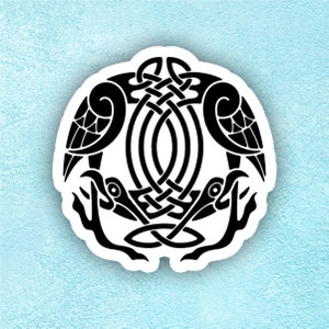 Adesivo con nodo celtico dell'aquila bicipite, adesivi, antico simbolo norreno, adesivo in vinile, simbolo di potere, bella vita, talismano, mitologia