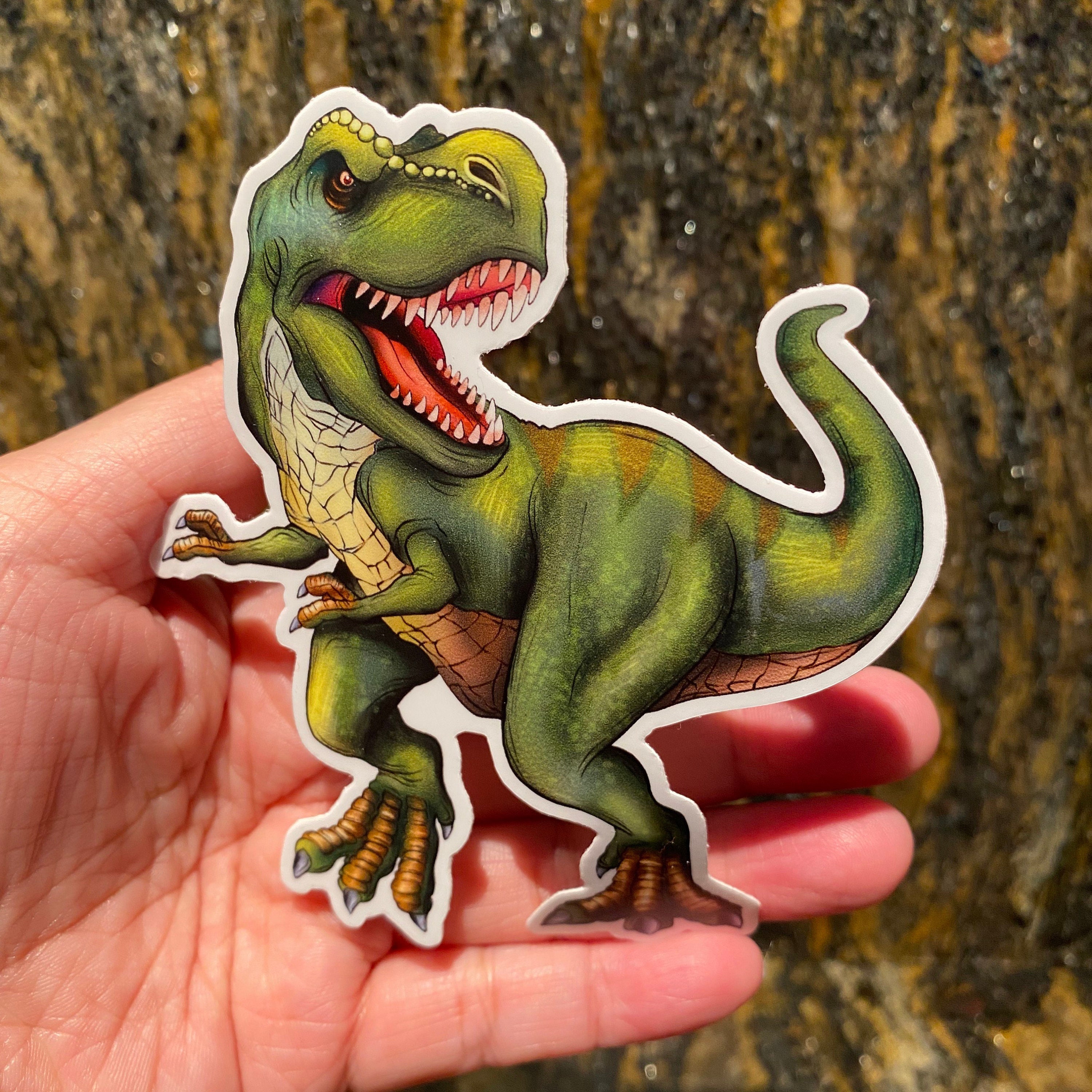 Rad Rax Dinosaur Sticker T-REX Dinosaur Sticker, Tyrannosaurus, Vibrant Colorful Fun Sticker ...