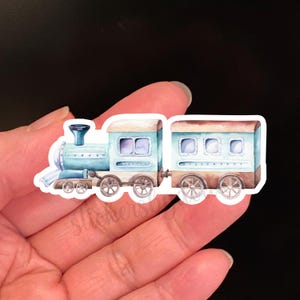 Choo Choo Zug Aufkleber | Vinyl-Aufkleber, Baby-Geburtstagsaufkleber, Gender Reveal Geburtstagsparty-Karte, Aufkleber für kleine Kinder Journal Notebook