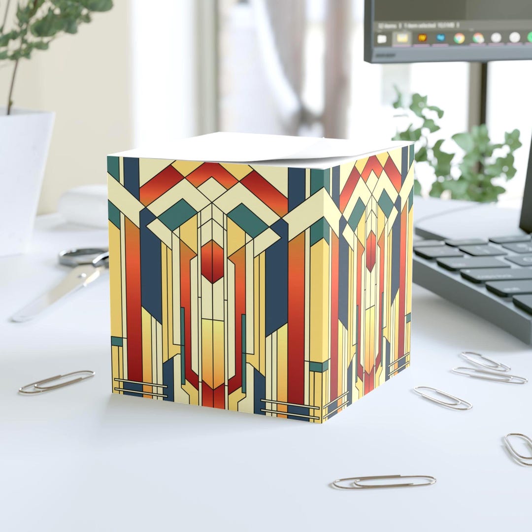 Frank Lloyd Wright Inspired Sticky Note Cube | Architectural Desk Decor ...