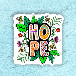 HOPE Vinilo Sticker / Stickers, Cita de Motivación, Éxito, Aliento Fuerza Inspiración Fe Coraje Consigue Bien Creencia Coraje Positivo