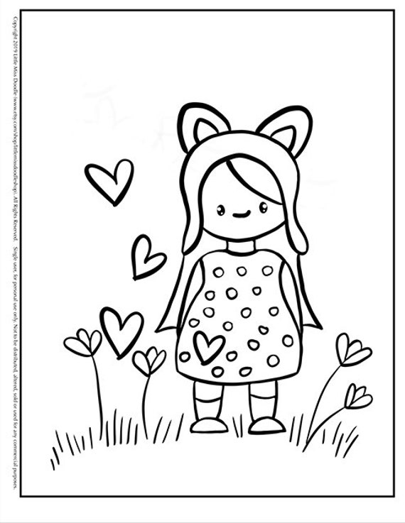 Cute Kawaii Flowers Coloring Pages