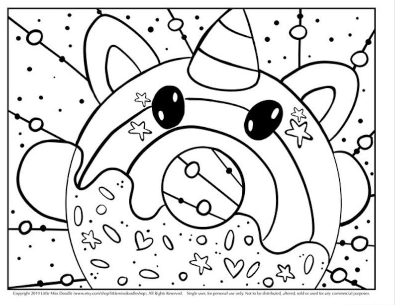 Coloring Page Kawaii / Foods Doodle Coloring Page Printable Cute/Kawaii