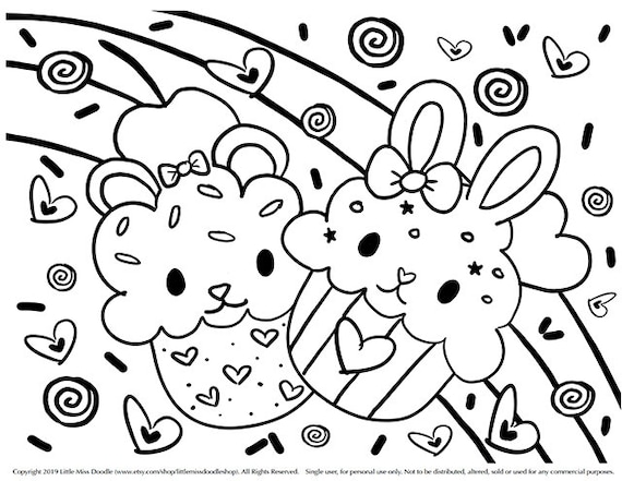 Coloring Set 2 - Cute Kawaii Coloring Pages For Kids And Adults