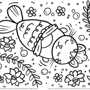 Mermaid Kitty Doodle Printable Cute Kawaii Coloring Page for Kids and Adults