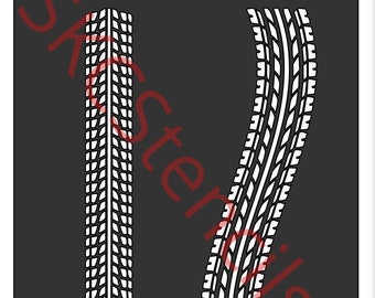 Tire Track Stencil SVG- Cookie Supplies- Cookie Stencil- Monster Truck Stencil- Car Stencil