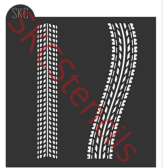 Tire Track Stencil SVG Cookie Supplies Cookie Stencil Etsy