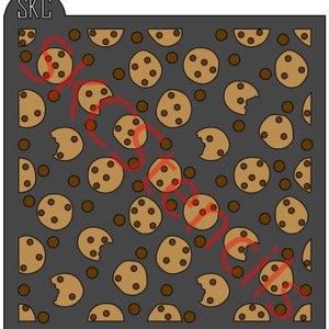 2 Part Chocolate Chip Cookie Stencil SVG