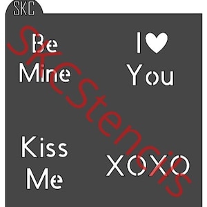 Candy Hearts Stencil #1 SVG File- Valentines Day- Cookie Stencils- Valentines Sayings