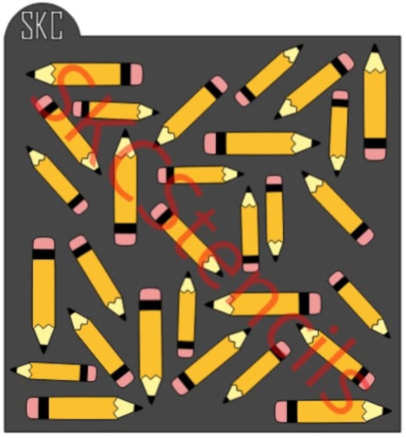 4 Part Pencil Stencil SVG Etsy