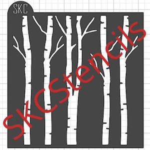 Birch Tree Stencil SVG File