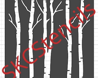 Birch Tree Stencil SVG File