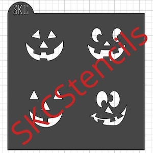 Jack O Lantern Faces Stencil SVG File